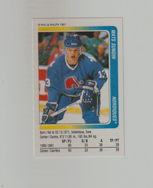 1991-92 Panini Stickers #255 Mats Sundin