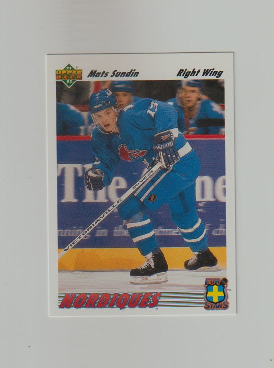1991-92 Upper Deck Euro-Stars #E13 Mats Sundin