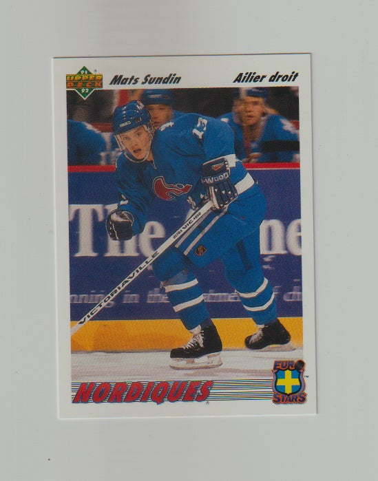 1991-92 Upper Deck French Euro-Stars #E13 Mats Sundin