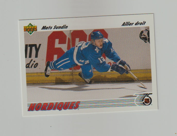 1991-92 Upper Deck French #134 Mats Sundin
