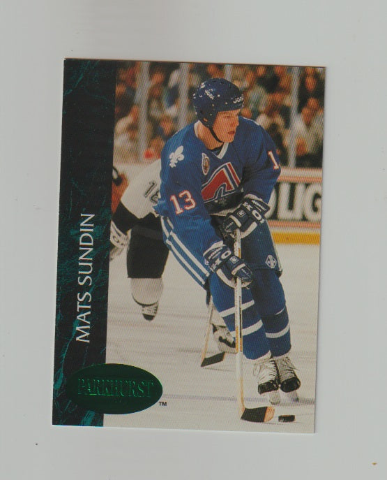 1992-93 Parkhurst Emerald Ice #148 Mats Sundin