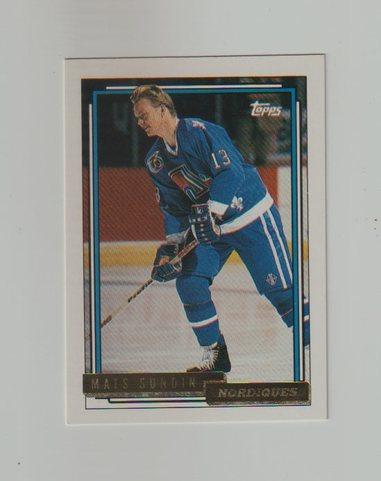 1992-93 Topps Gold #415 Mats Sundin