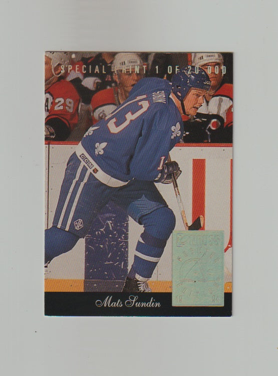 1993-94 Donruss Special Print #S Mats Sundin