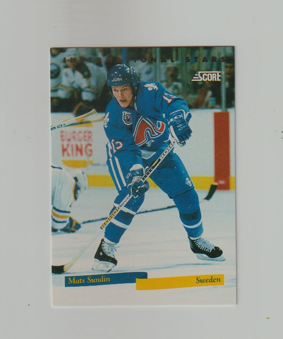 1993-94 Score International Stars #10 of 22 Mats Sundin