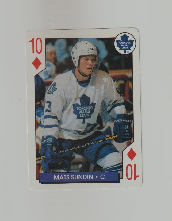 1995-96 NHL Aces Playing Cards 10 of Diamonds Mats Sundin