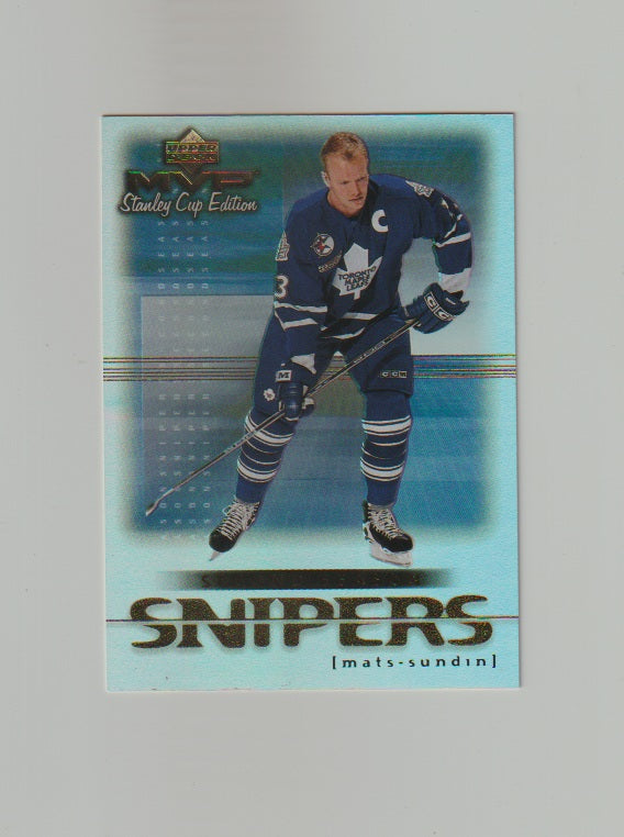 1999-00 Upper Deck MVP Stanley Cup Edition Second Season Snipers #SS11 Mats Sundin