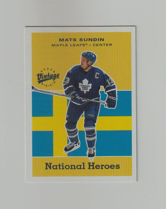 2000-01 Upper Deck Vintage National Heroes #NH20 Mats Sundin