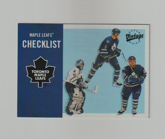 2000-01 Upper Deck Vintage #345 Mats Sundin, Curtis Joseph & Tie Domi