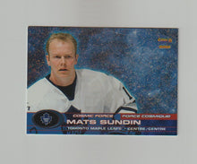 Load image into Gallery viewer, 2001-02 McDonald&#39;s Cosmic Force Prizm Gold #5 Mats Sundin
