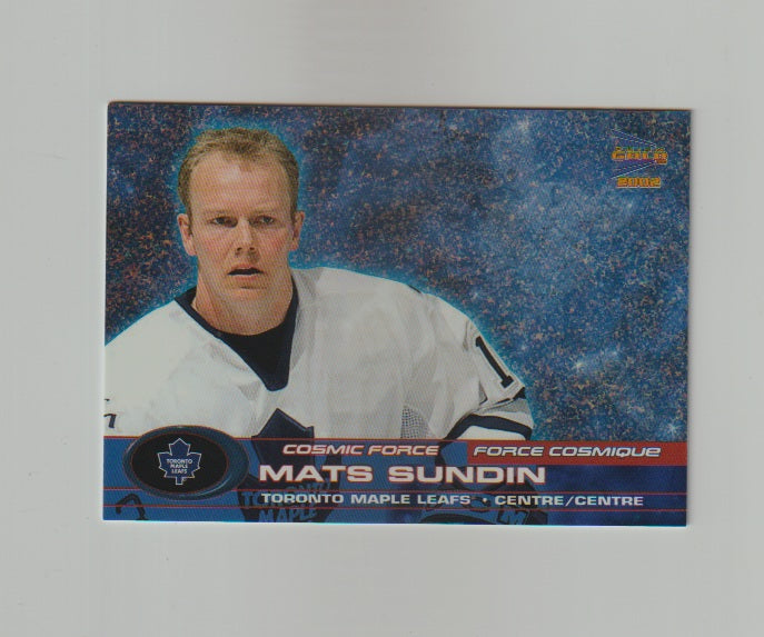 2001-02 McDonald's Cosmic Force Prizm Gold #5 Mats Sundin
