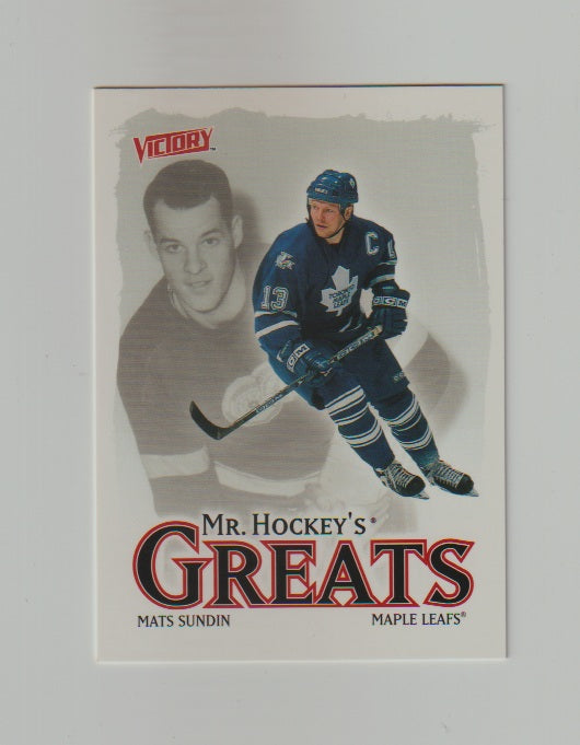 2001-02 Upper Deck Victory Mr. Hockey's Great #426 Mats Sundin