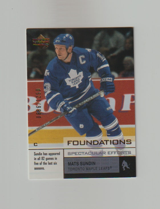 2002-03 Upper Deck Foundations Spectacular Efforts #161 Mats Sundin
