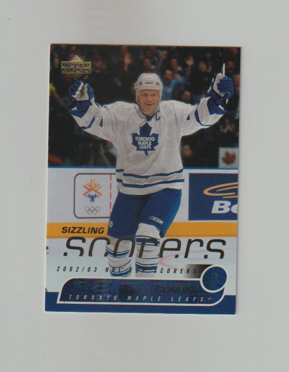 2002-03 Upper Deck Sizzling Scorers #SS13 Mats Sundin