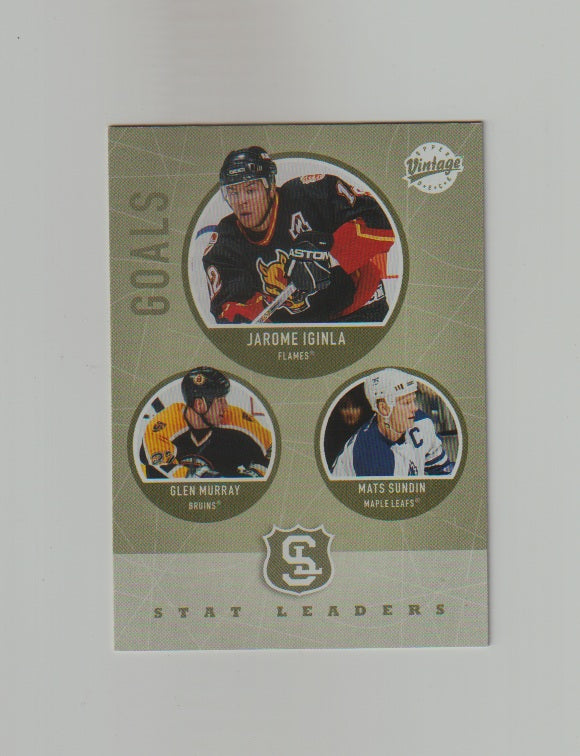 2002-03 Upper Deck Vintage Stat Leaders #306 Mats Sundin, Glen Murray & Jaomre Iginla
