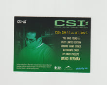 Load image into Gallery viewer, 2003 CSI Series 1 Autographs #CSI-A7 David Phillips played by David Berman
