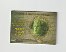 Load image into Gallery viewer, 2004 Lord of the Rings Return of the King Update Authentic Movie Memorabilia Merrys Rohan Cloak

