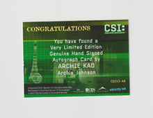 Load image into Gallery viewer, 2006 CSI Series 3 Autographs #CSIV3-A8 Archie Johnson played by Archie Kao
