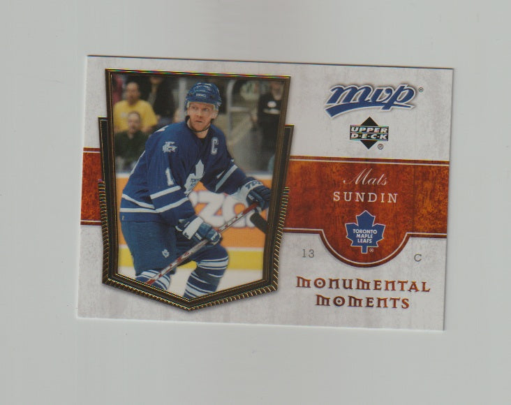 2007-08 Upper Deck MVP Monumental Moments #MM2 Mats Sundin