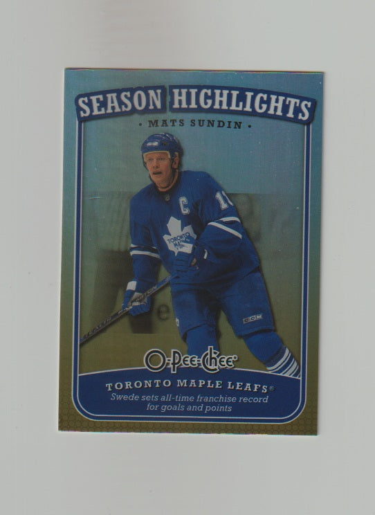 2008-09 O-Pee-Chee Season Highlights #SH-12 Mats Sundin