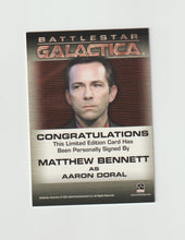 Load image into Gallery viewer, 2009 Battlestar Galactica Season 4 Autographs Matthew Bennett as Aaron Doral
