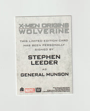 Load image into Gallery viewer, 2009 X-Men Origins Wolverine Autographs Stephen Leeder as General Munson
