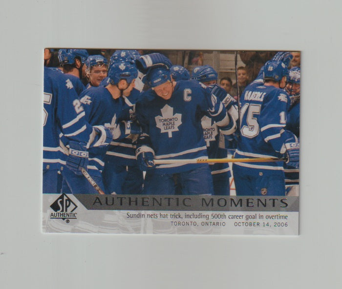 2012-13 SP Authentic Authentic Moments #171 Mats Sundin