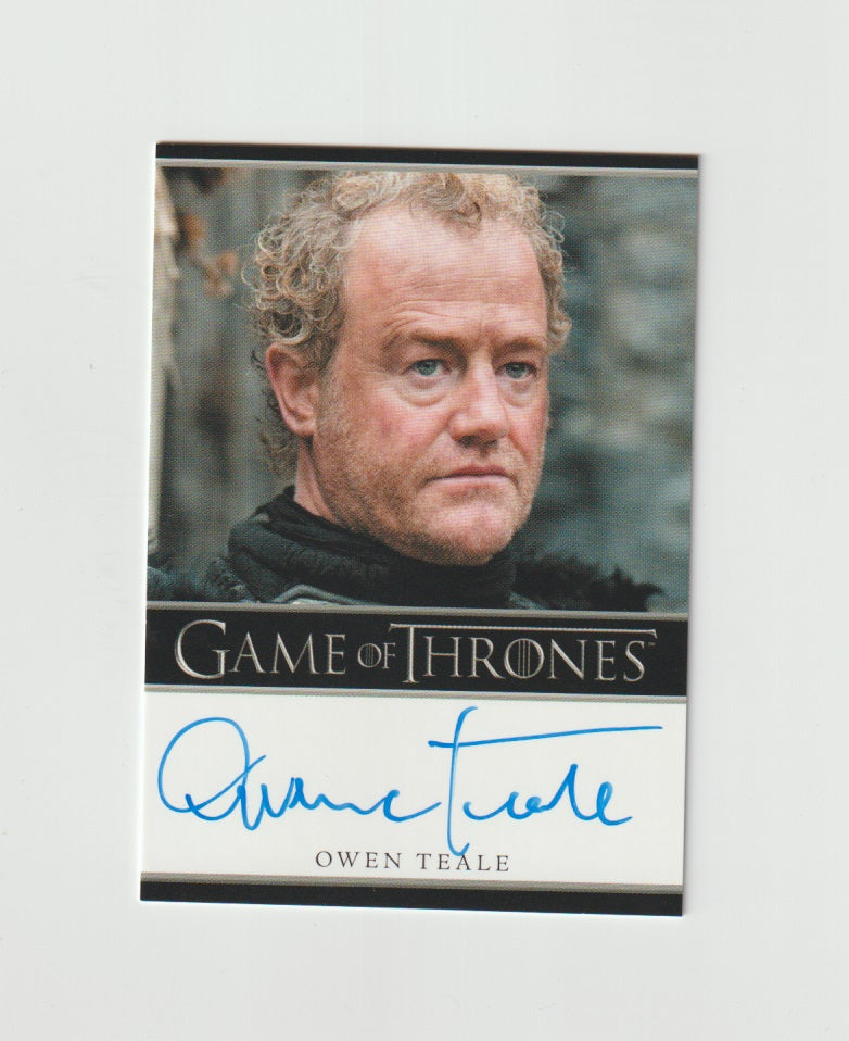 2012 Game of Thrones Season 1 Bordered Autographs Owen Teale as Alliser Thorne
