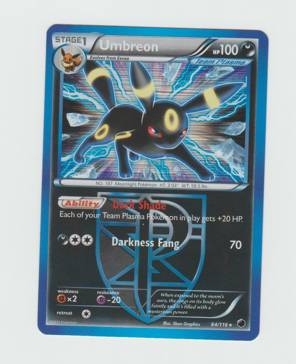 2013 Black and White Plasma Freeze #64/116 Umbreon