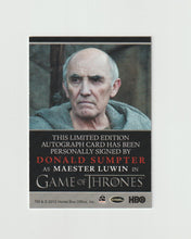 Load image into Gallery viewer, 2013 Game of Thrones Season 2 Bordered Autographs Donald Sumpter as Maester Luwin
