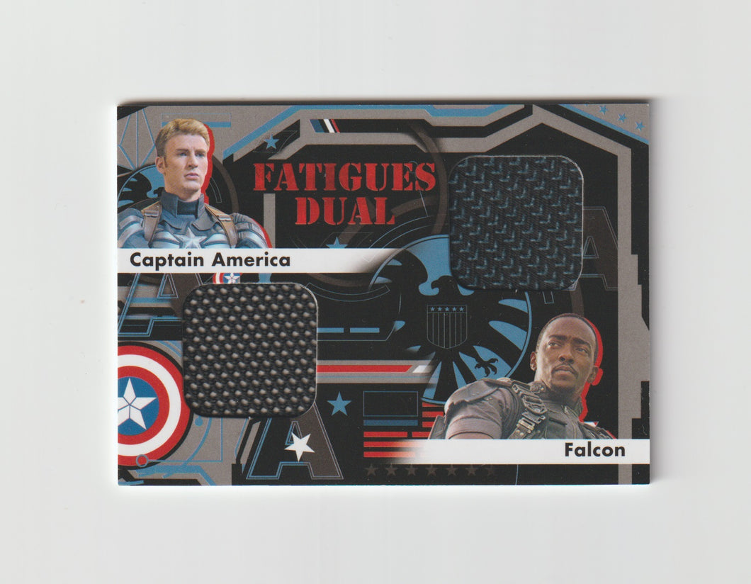 2014 Captain America The Winter Soldier Fatigues Dual #FD-6 Chris Evans as Captain America & Anthony Mackie as Falcon