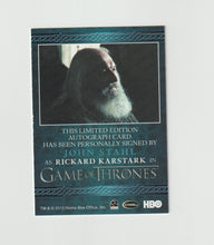 Load image into Gallery viewer, 2014 Game of Thrones Season 3 Blue Autographs John Stahl as Rickard Karstark
