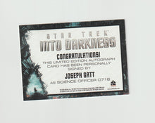 Load image into Gallery viewer, 2014 Star Trek Movies Autographs Into Darkness Horizontal Joseph Gatt as Science Officer 0718
