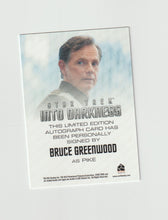 Load image into Gallery viewer, 2014 Star Trek Movies Autographs Into Darkness Vertical Bruce Greenwood as Pike
