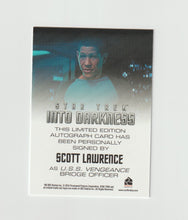 Load image into Gallery viewer, 2014 Star Trek Movies Autographs Into Darkness Vertical Scott Lawrence as Bridge Officer
