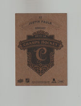 Load image into Gallery viewer, 2015-16 Upper Deck Champs Gold Variant Back #77 Justin Faulk

