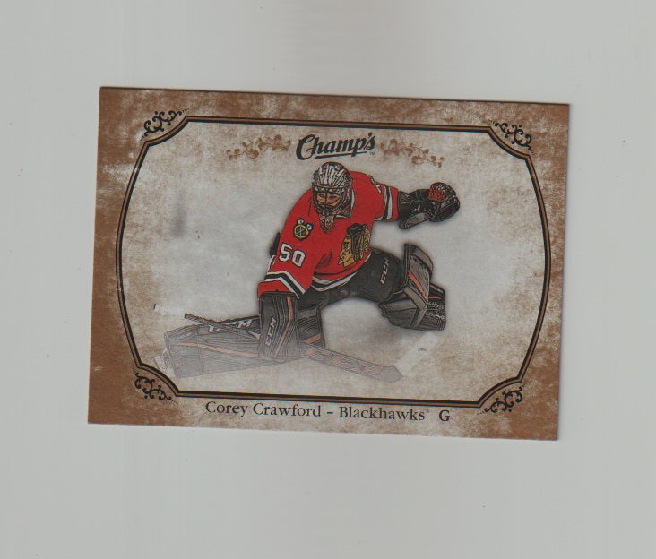 2015-16 Upper Deck Champs Gold Variant Front #103 Corey Crawford