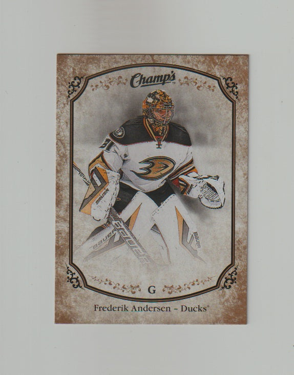 2015-16 Upper Deck Champs Gold Variant Front #151 Frederik Andersen
