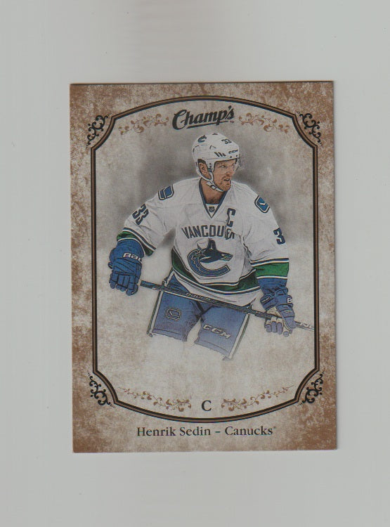 2015-16 Upper Deck Champs Gold Variant Front #207 Henrik Sedin