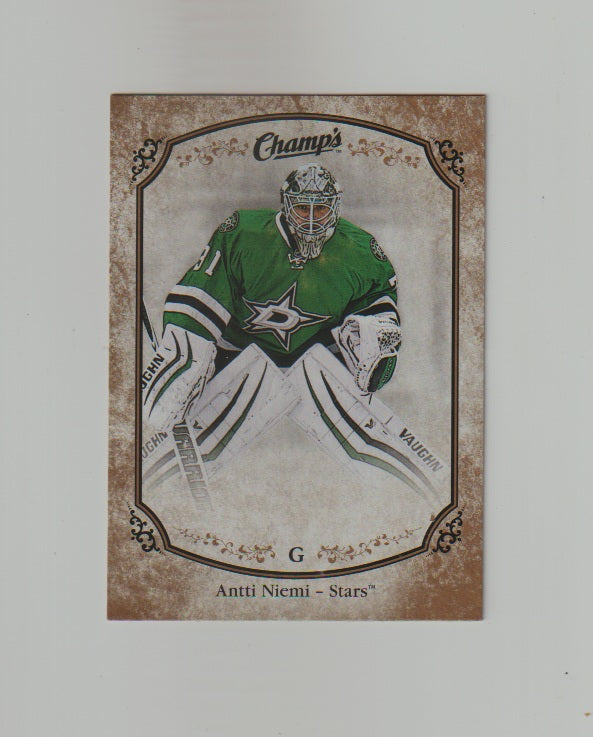 2015-16 Upper Deck Champs Gold Variant Front #7 Antti Niemi