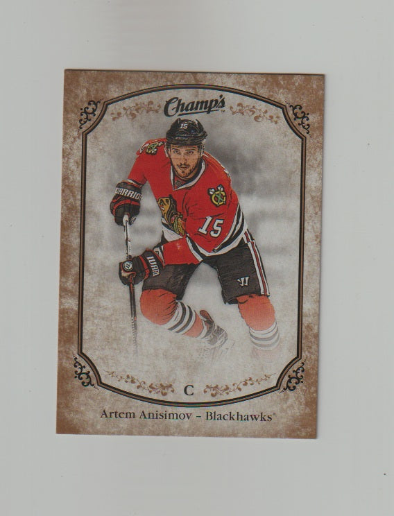2015-16 Upper Deck Champs Gold Variant Front #9 Artem Anisimov