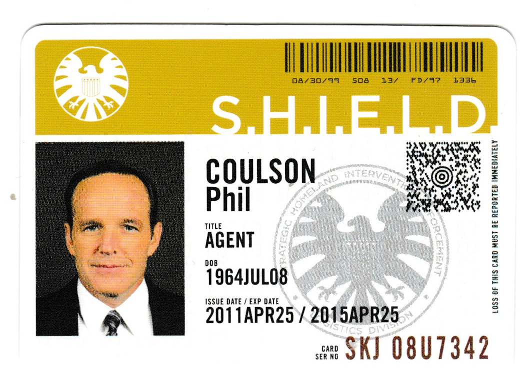 2015 Marvel Agents of S.H.I.E.L.D. Season 1 ID Cards #BD001 Phil Coulson