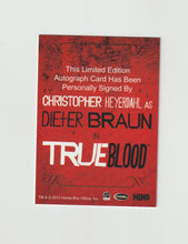 Load image into Gallery viewer, 2015 True Blood S7 Collectors Set Christopher Heyerdahl as Dieter Braun Full Bleed Autograph
