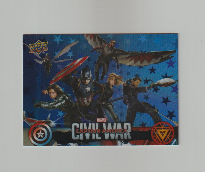 2016 Captain America Civil War Walmart Exclusives Blue Foil #CW44 Team Captain America