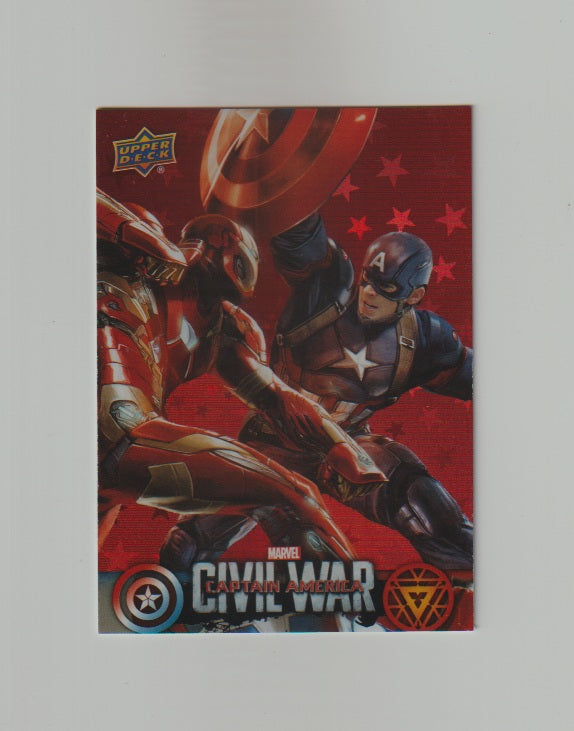 2016 Captain America Civil War Walmart Exclusives Red Foil #CW35 Captain America vs Iron Man