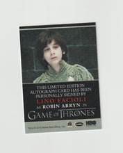 Load image into Gallery viewer, 2016 Game of Thrones Season 5 Bordered Autographs Lino Facioli as Robin Arryn
