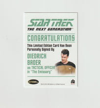 Load image into Gallery viewer, 2016 Star Trek Next Generation Portfolio Prints Series 2 Diedrich Bader as Tactical Officer Autograph
