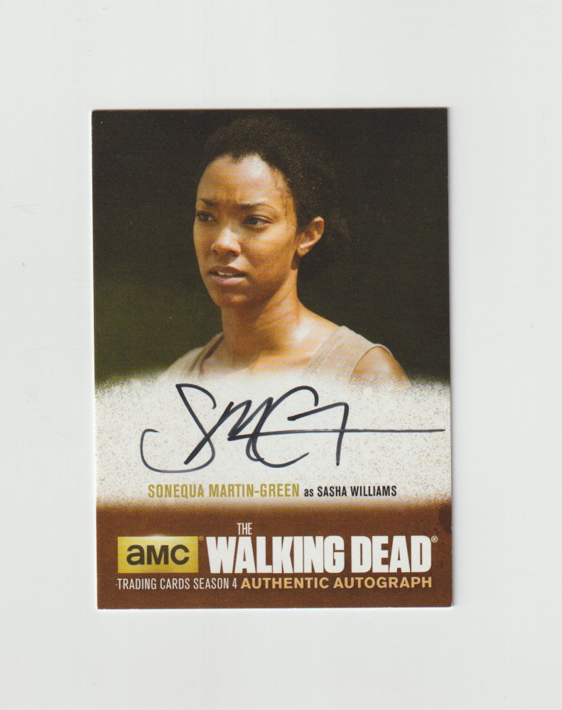2016 Walking Dead Season 4 P2 Autographs Vertical #SMG1 Sonequa Martin-Green as Sasha Williams