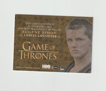 Load image into Gallery viewer, 2017 Game of Thrones Valyrian Steel Gold Autographs Eugene Simon as Lancel Lannister
