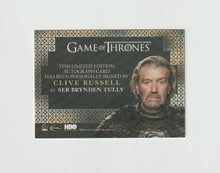 Load image into Gallery viewer, 2017 Game of Thrones Valyrian Steel Valyrian Autographs Clive Russell as Ser Brynden Tully
