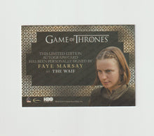 Load image into Gallery viewer, 2017 Game of Thrones Valyrian Steel Valyrian Autographs Faye Marsay as The Waif
